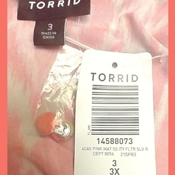 TORRID Women's Short Sleeve Coral Ikat Studio Knit Romper 3X - Picture 11 of 14